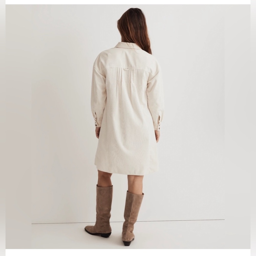 New Madewell Corduroy Easy Mini Shirtdress Lighthouse Size SMALL Women - Picture 3 of 12